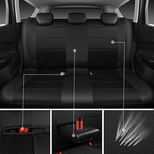 Miniatura 50 de CAR PASS Leather seat Covers,Automotive Universal Sport car seat Cover Super 5mm Composite Sponge Inside,Airbag Compatible fits Most SUVs, Camaleón