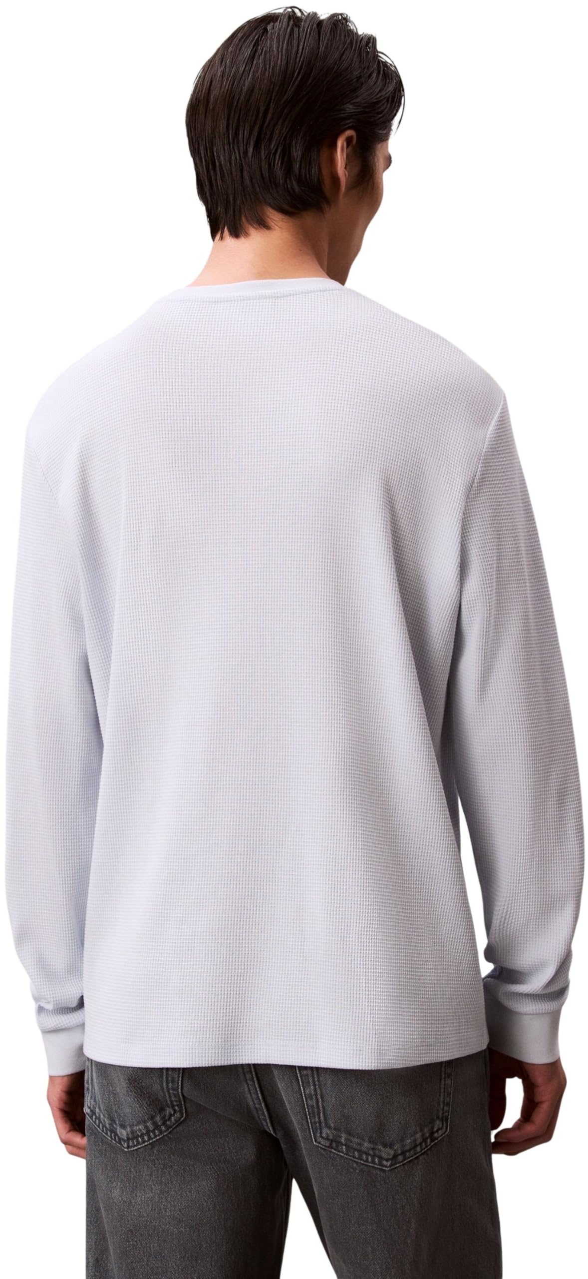 Calvin Klein Uomo Maglietta Maniche Corte Waffle Badge Tee con Scollo Rotondo