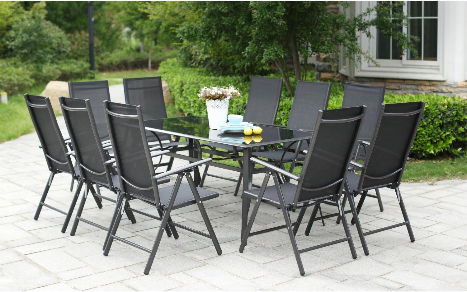 Salon de Jardin Extensible LAMPEDUSA - Salon de Jardin 10 Personnes