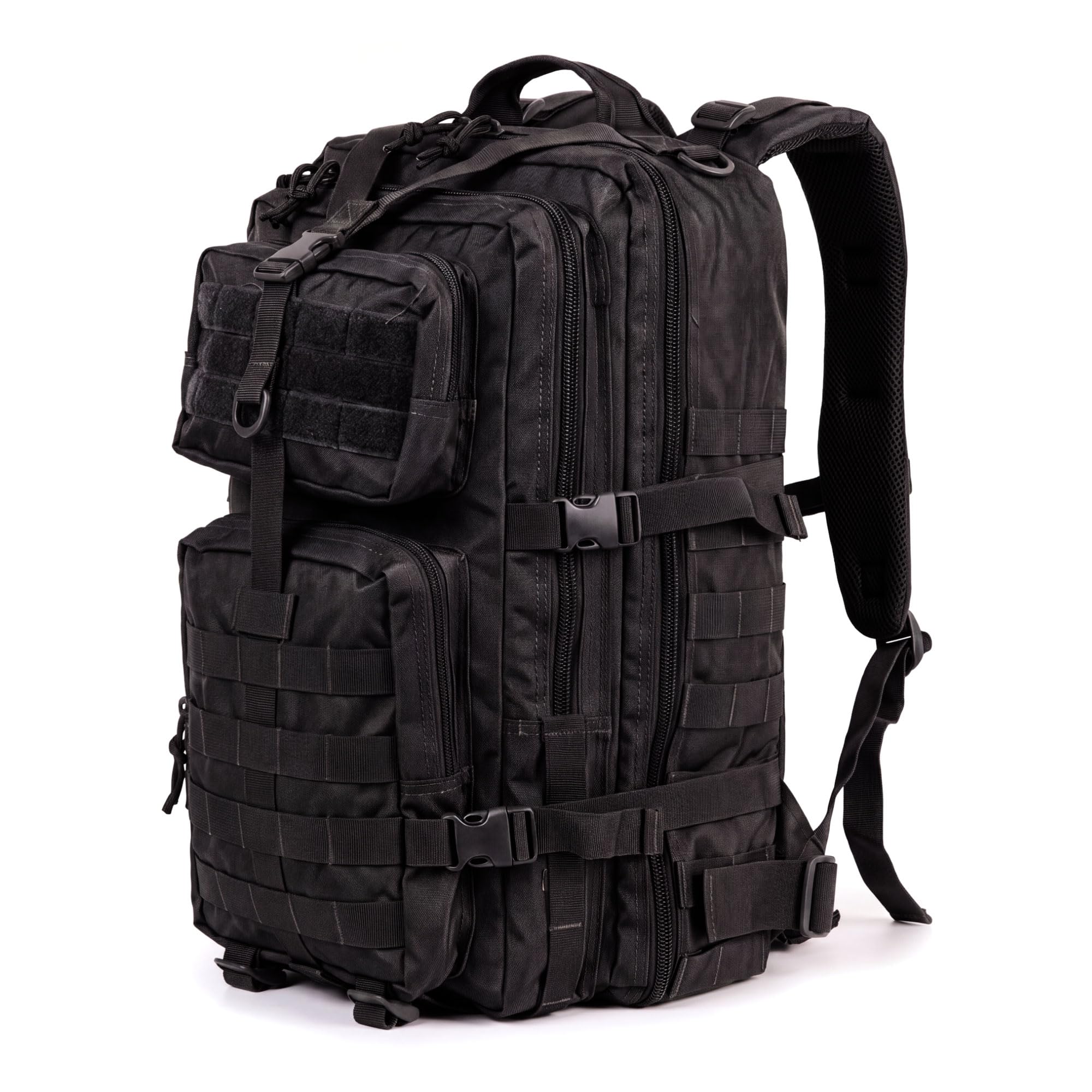 TAISSU - Zaino Tattico Militare RANGER - 45L - Nero - CrossTraining | ideale per Palestra, CrossFit, Viaggi o Campeggio, Impermeabile e Resistente, Scomparti Multipli, Tasca Scarpe