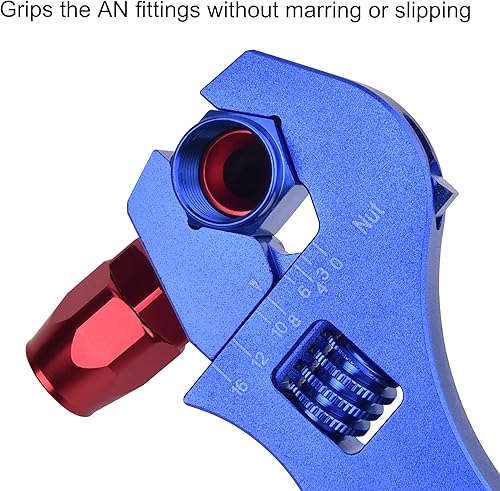 Miniatura 7 de EVIL ENERGY 8AN PTFE E85 Manguera de combustible trenzada de nailon de 20 pies, paquete negro con llave ajustable 3AN-16AN de aluminio azul