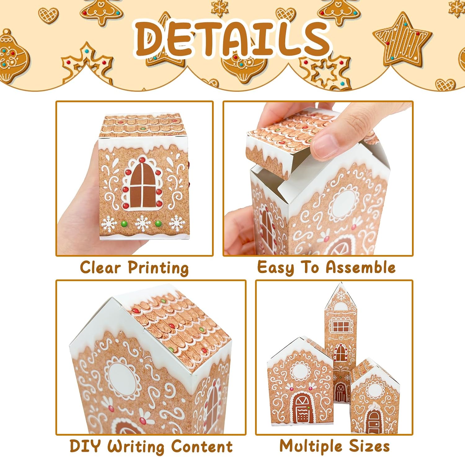 KALEFO Christmas Advent Calendars 2026 Cardboard Treasure Boxes with 1-24 Number Gingerbread Countdown Calendar Xmas Holiday Christmas Decorations