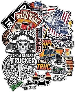 (16 pcs) 5 INCH Truck Driver Stickers Trucker Decals, Funny Truck Driver Multiple Different