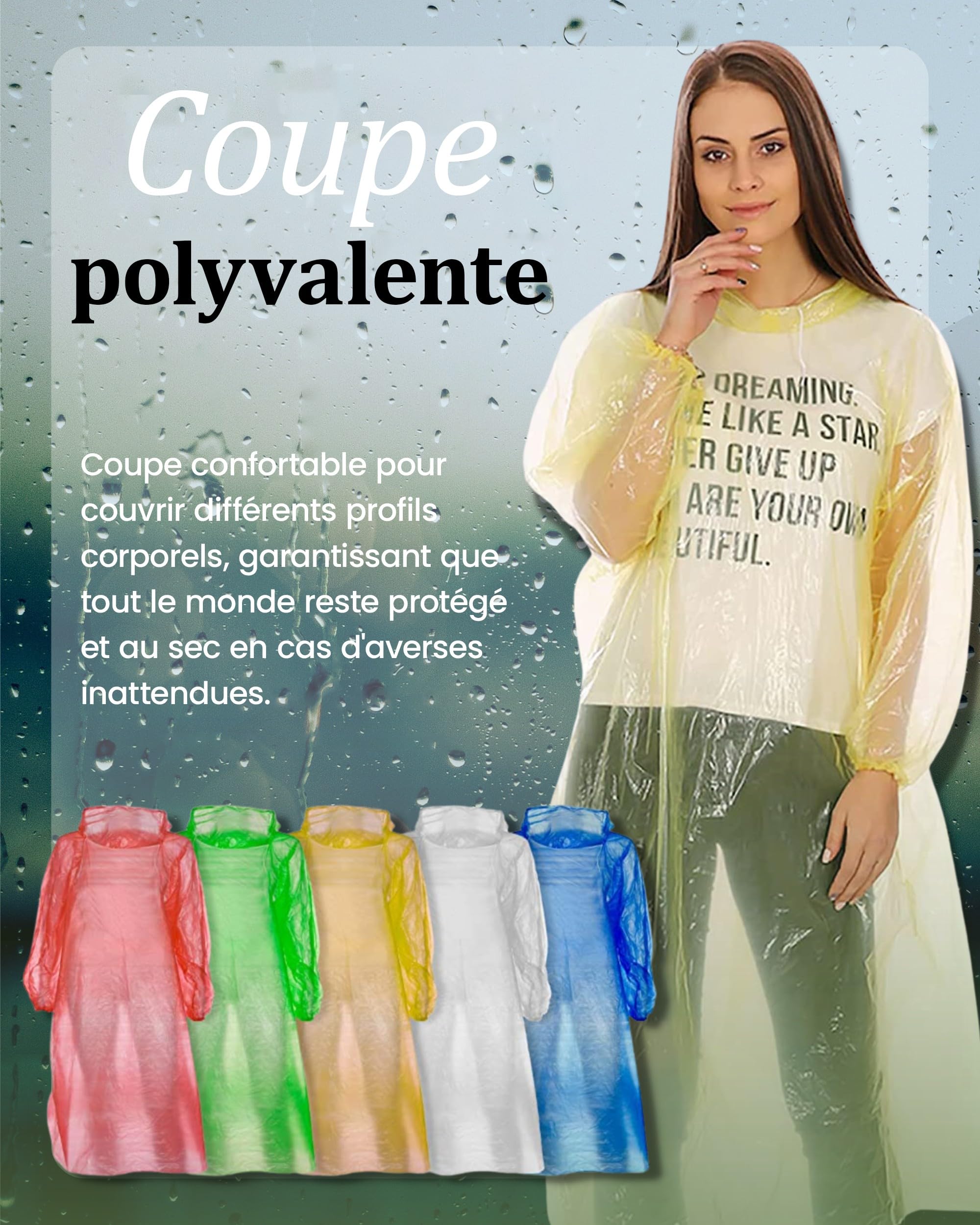 REDSTAR Waterproof Rain Ponchos Family Pack - Disposable Rain Poncho Adult Waterproof Raincoat Women and Men - Emergency Raincoat Travel and Festival Accessories - Multicolour