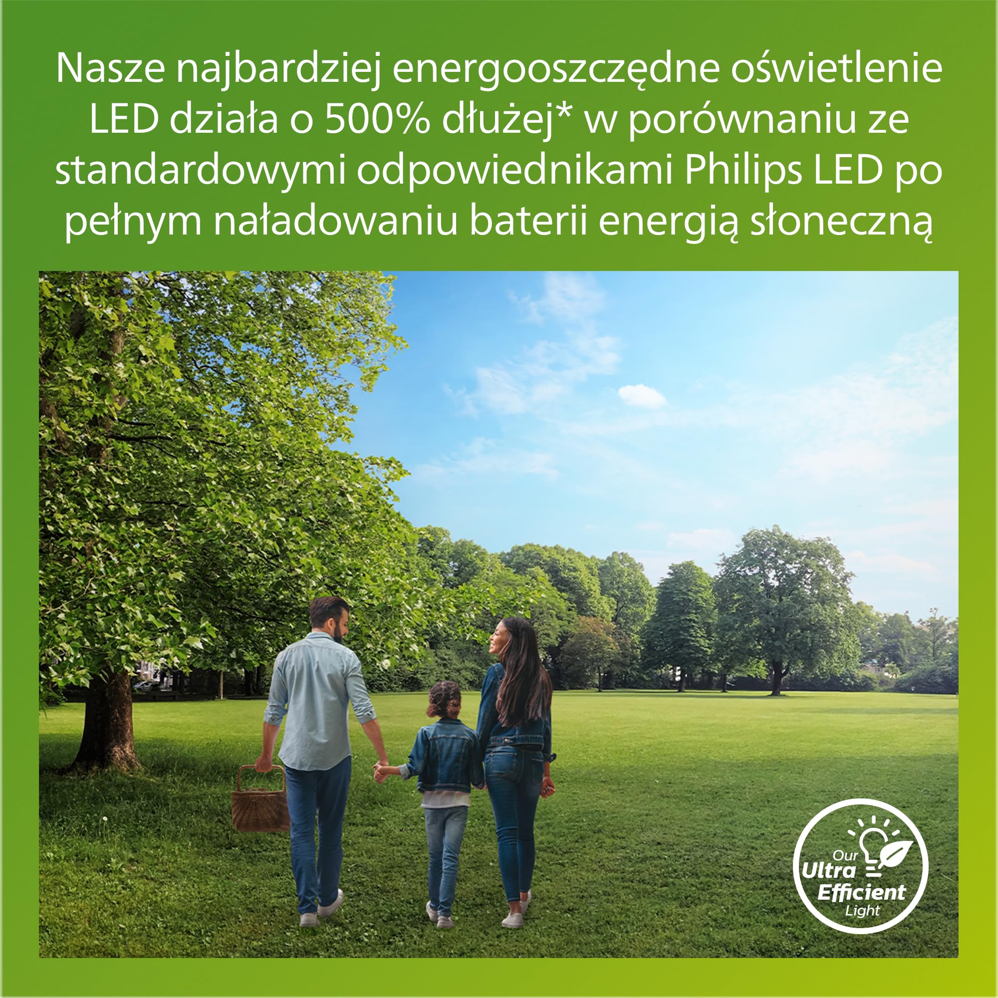 Philips Camill Ultraefficient Zewnętrzny Kinkiet Solarny, Okrągły, 1.4 W, 3000 K, Czarny, Przezroczysty, Czujnik Ruchu, Stopień Ochrony Ip44