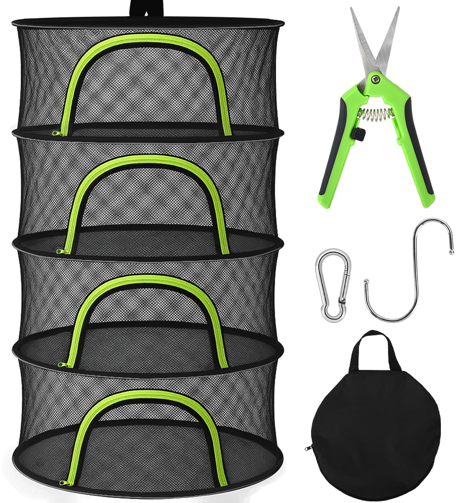 4 Layer Hanging Mesh Net LUKETURE 4-Layer Herb Drying Rack - Foldable ...