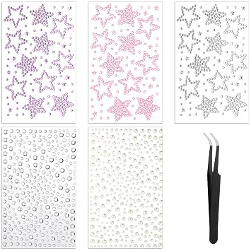 Star Face Rhinestone Gem Stickers Festival Rhinestones Jewel Sticker
