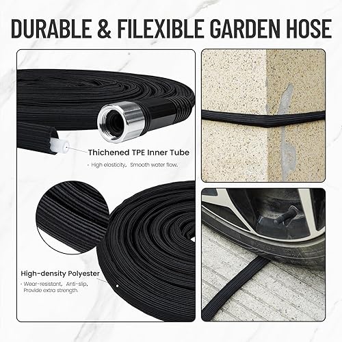 Miniatura 4 de Manguera de jardín de 100 pies, manguera de agua con boquilla de manguera de 10 funciones, manguera ultraligera y flexible para patio, 34 GHT