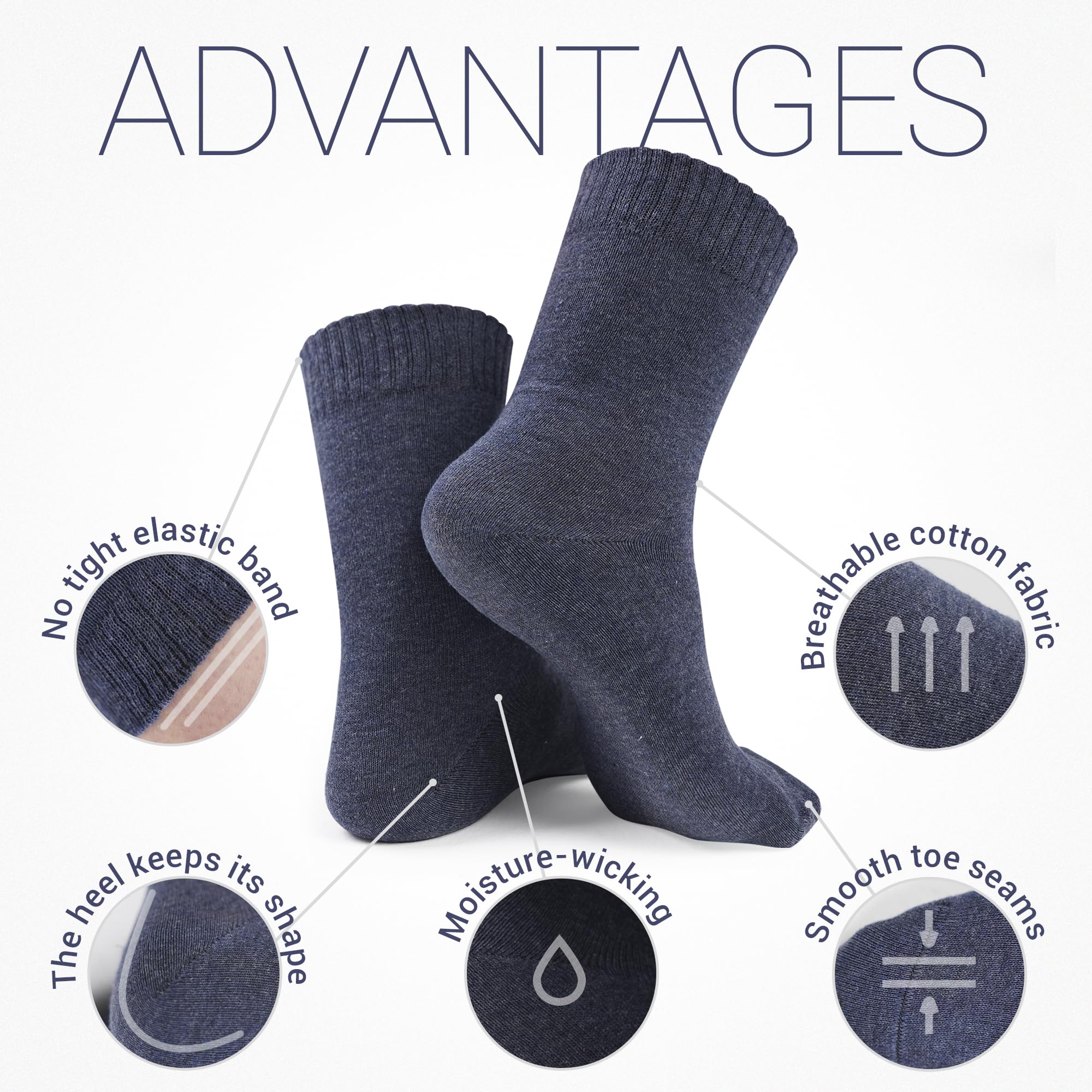 dress socks that don't cut off circulation Amazon.com: YARMIS Mens Diabetic Dress Socks Non-Binding, Thin Cotton  Diabetic Socks for Men 9-12 Loose Fit Top Black Crew 4 Pairs : Health &  Household