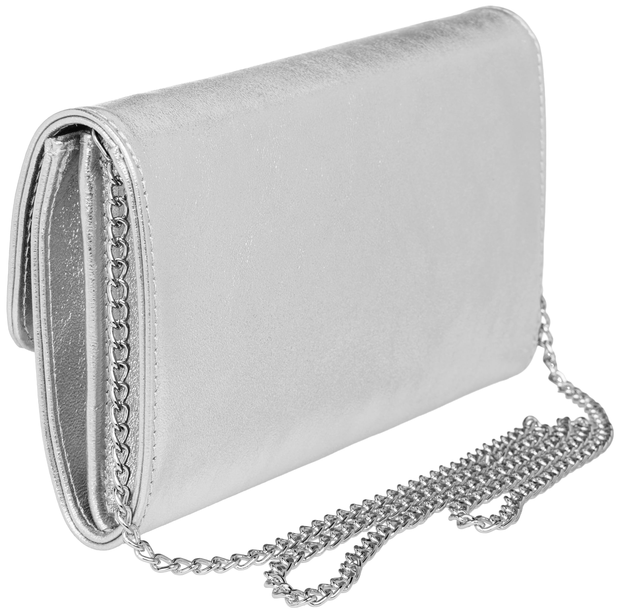 Caspar Echt Leder Clutch Abendtasche Damen Handtasche aus Wildleder im Metallic Stil - PREMIUM LINE - Modell No.779 - Made in Italy