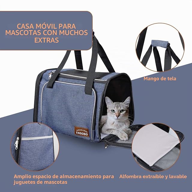 Foto 6 de 7 de ENSOBO Transportín Gato Perro, Bolsa de Transporte para Gatos