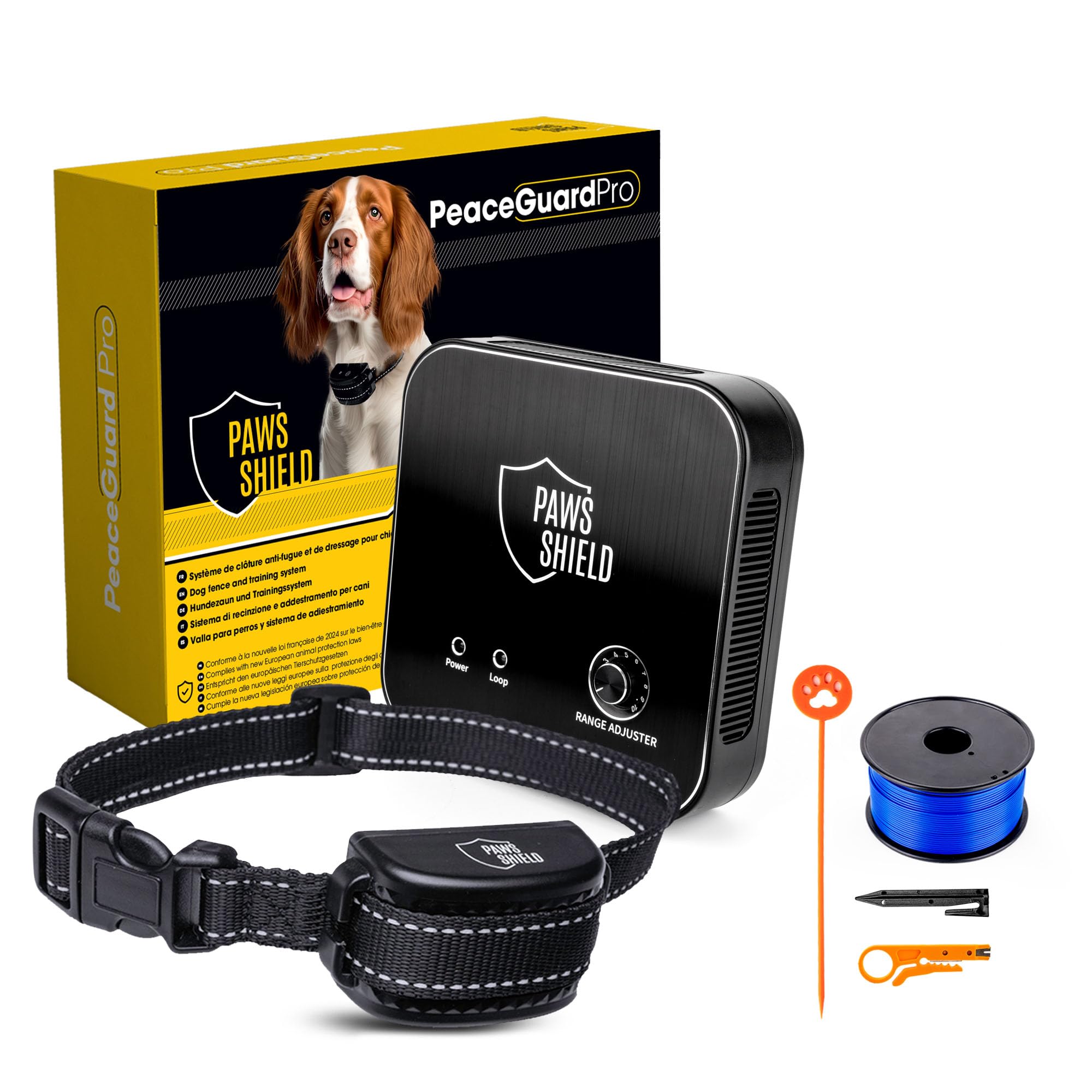 Collier Anti Fugue Chien + Cloture Electrique Chien | Collier de Dressage avec Système de Clôture Invisible | Étanche avec Vibration & Signal Sonore | Système de Sécurité Extérieure