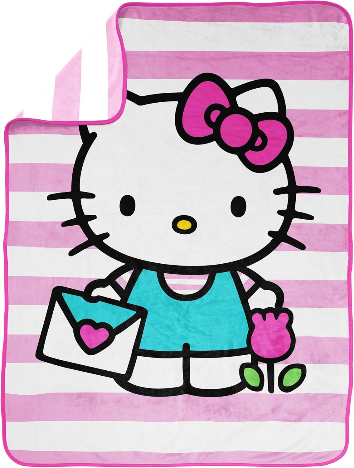 Jay Franco Plush Throw Blanket – Soft & Cozy Fleece Throw for Bedroom & Couch Décor, Official Licensed Product, Pink - Hello Kitty, 46x60 - Throw Blanket - Image 5
