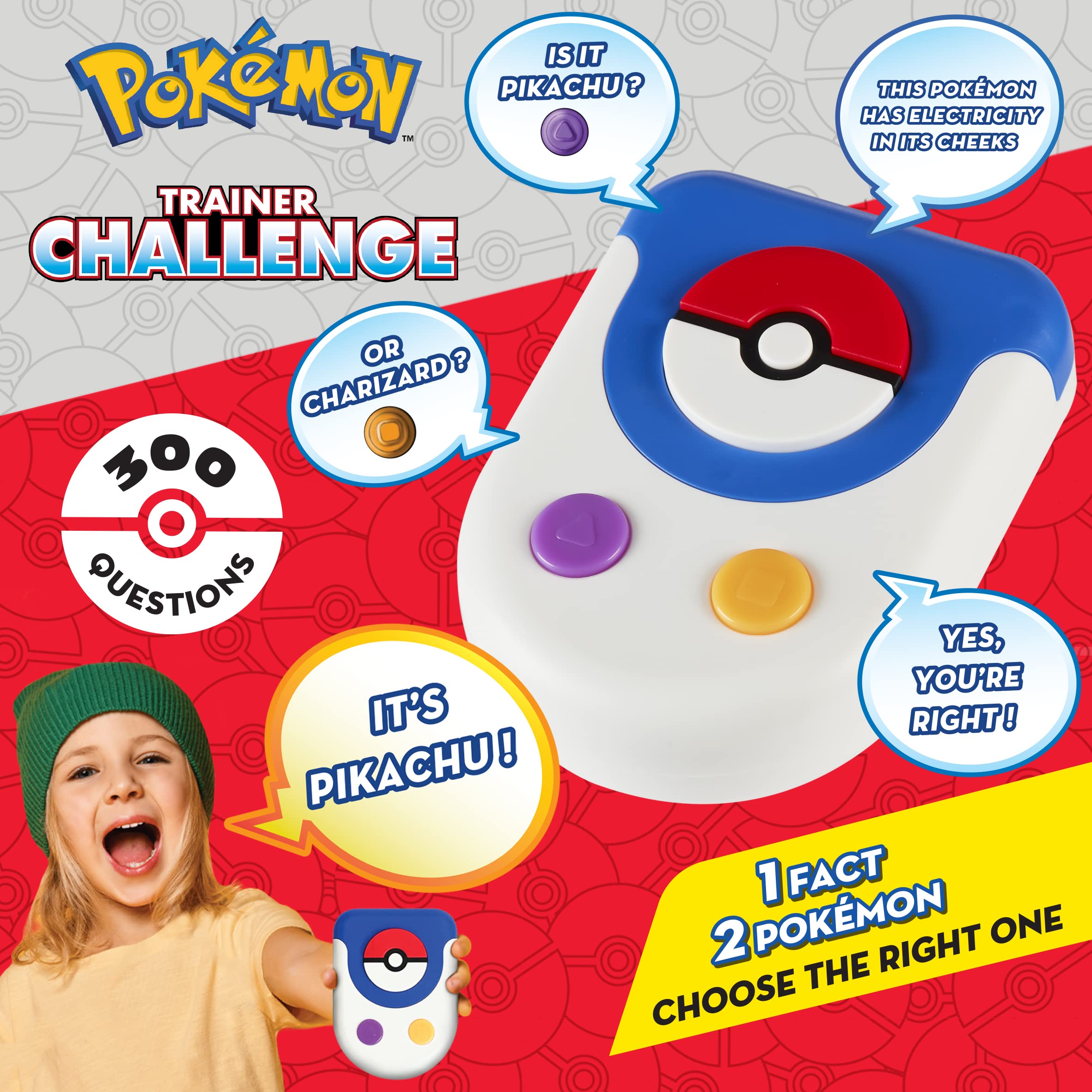 Pokémon 1122125 Trainer Challenge Game. Fatti Divertenti. Oltre 300 Domande, 75 da Kanto a GALAR, Ideale Compleanno 4+ Anni, Multicolore, 8 x 11 x 3,5 cm