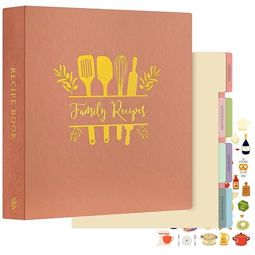 Lanpn Recipe Binder 8.5x11 3 Ring Kit, Waterproof Recipe Book