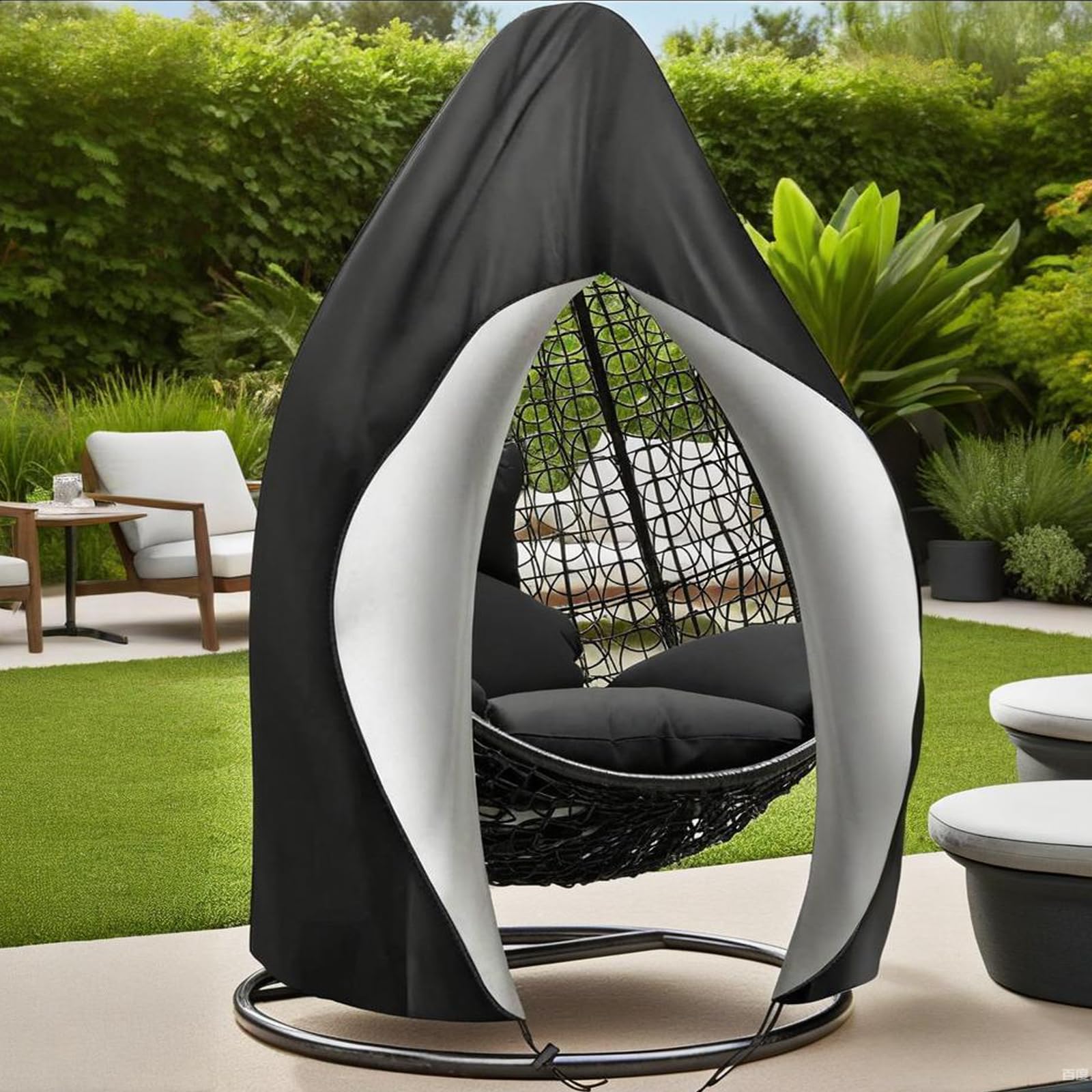 Goutime Hängeeierstuhl-Schutzhülle – UV-beständig & wasserdicht, strapazierfähige Schutzhülle mit Reißverschluss aus 210D Oxfordstoff für Outdoor-Schaukelstühle