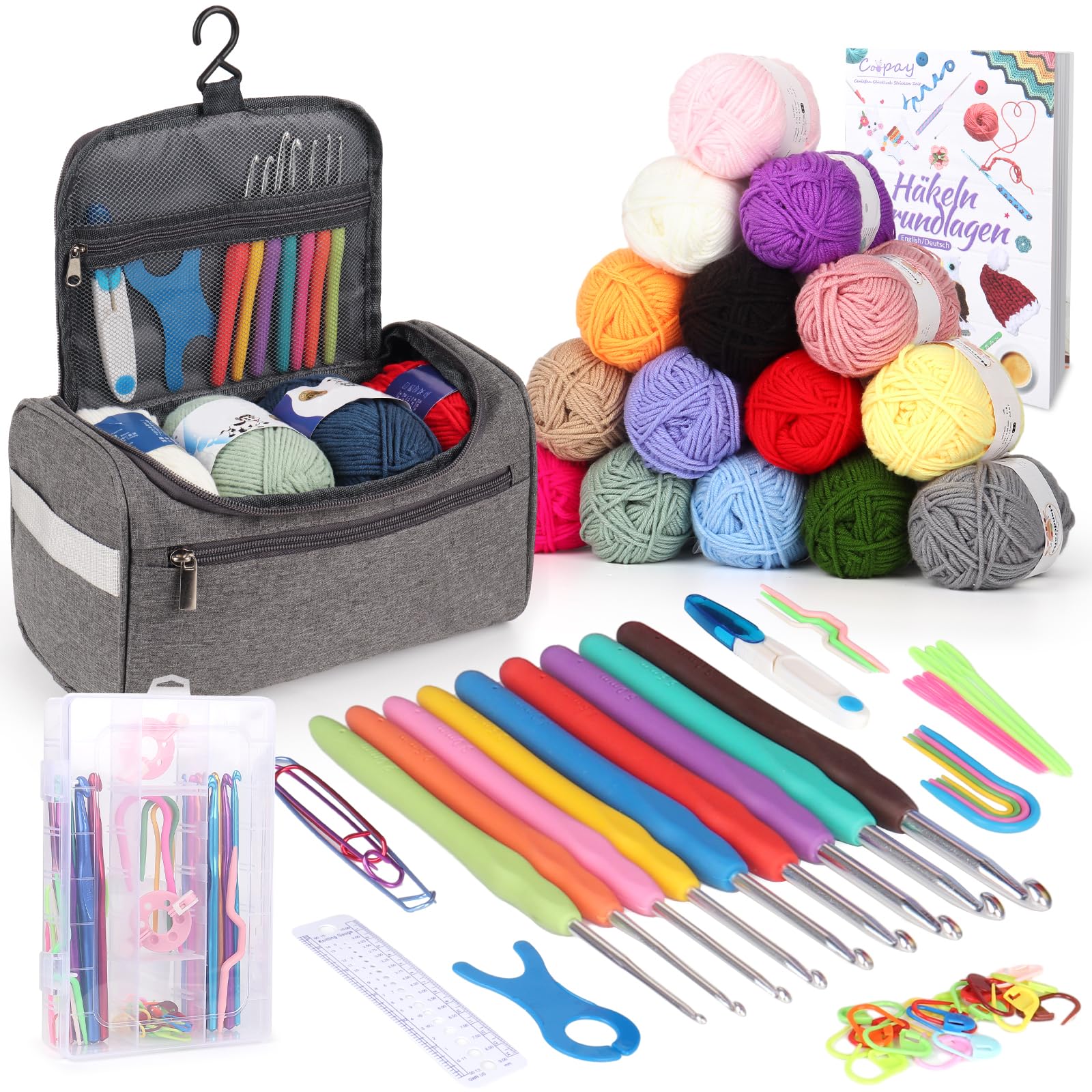 Kit crochet débutant Coopay pour créer vos accessoires en laine n'importe où