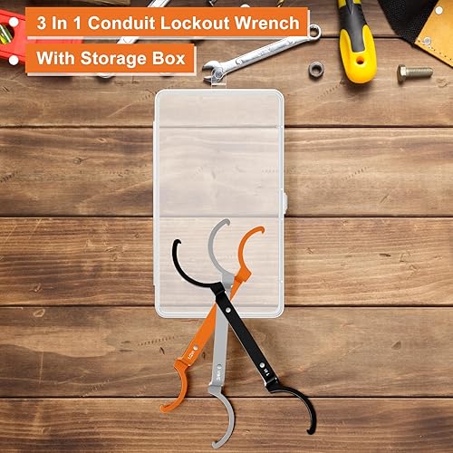 Miniatura 4 de Kit de llave de bloqueo de conducto de 3 piezas, 12, 34, 1 pulgada, acero de aleación