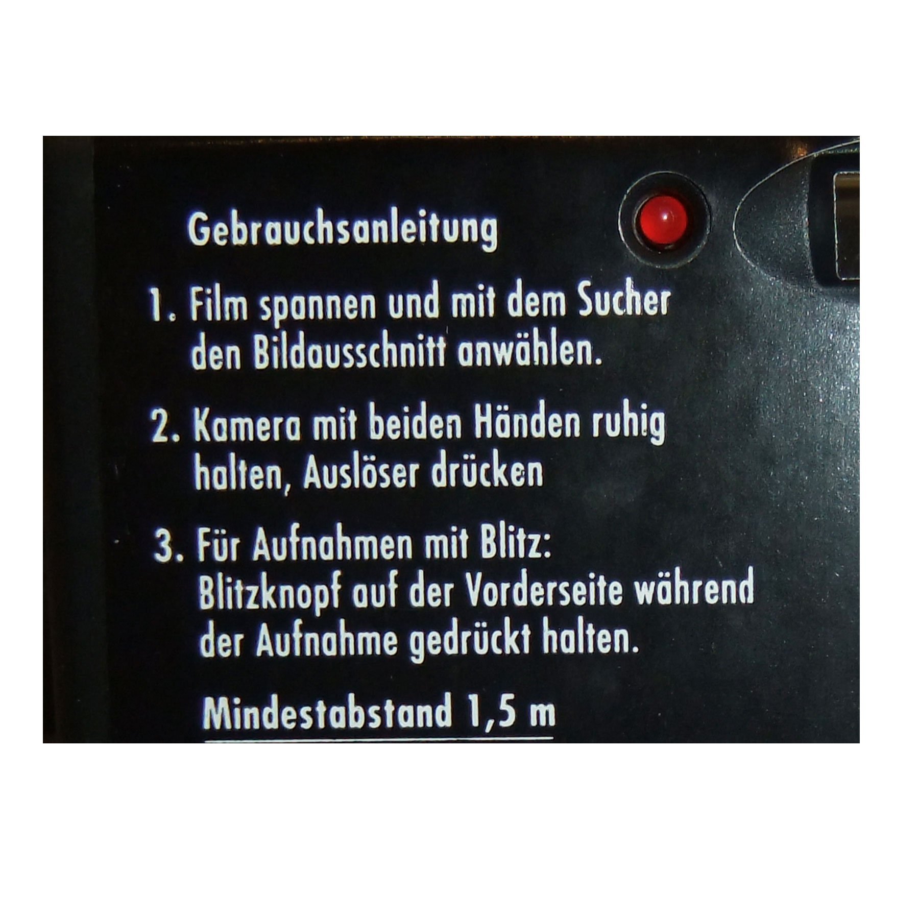 Hochzeitskamera / Einwegkamera Rote Rose mit Ringe (deutsche Bedienungsanleitung, mit Blitzlicht und Batterien, je 27 Fotos, ISO 400 Fuji)