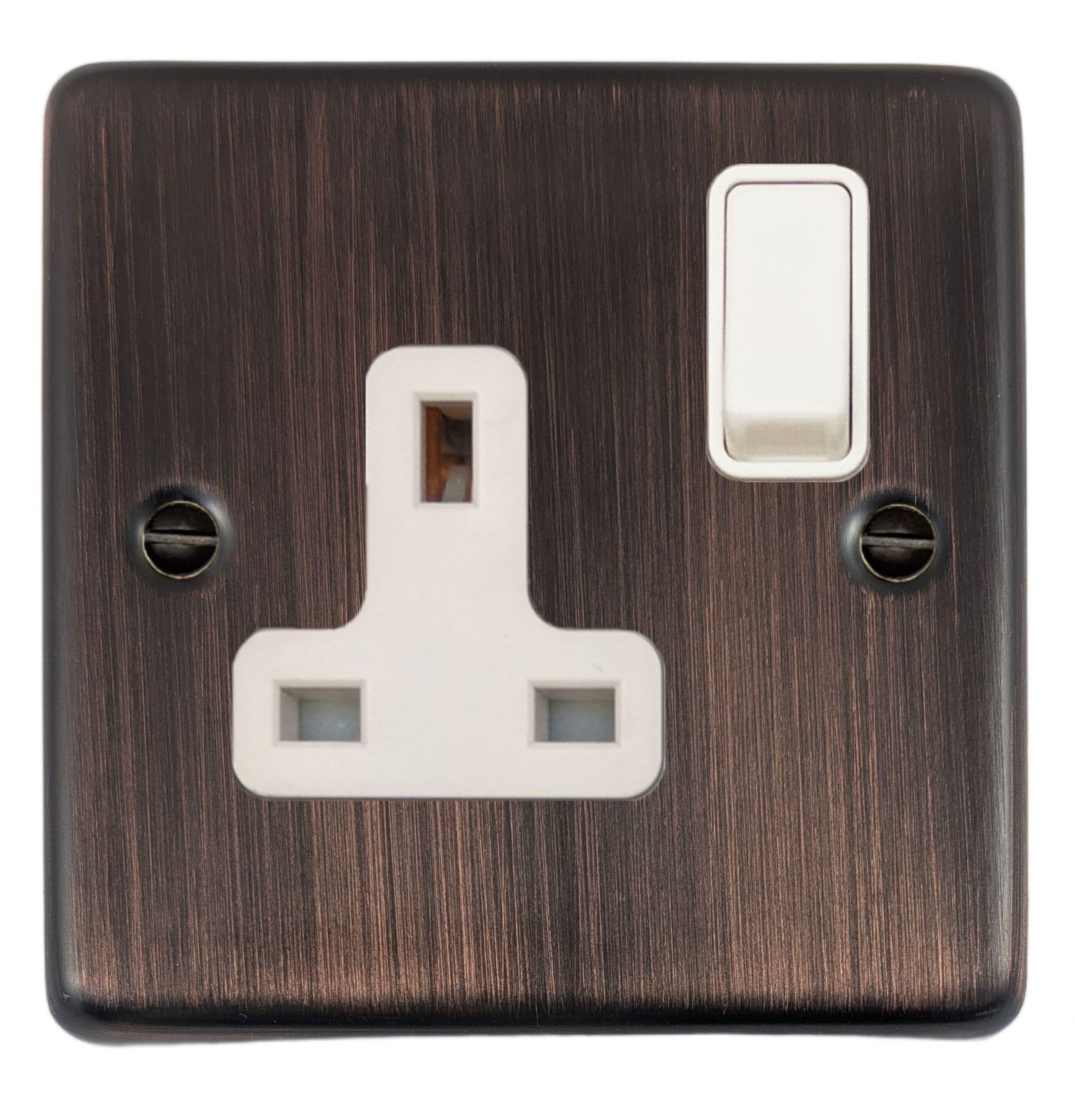 G&H Brassware G&H Cac9w Standard Plate Antique Copper 1 Gang Single 13A Switched Plug Socket