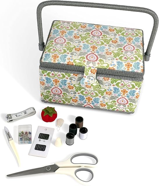 Dritz Sewing Basket and Essentials Kit Organizers, Multicolor