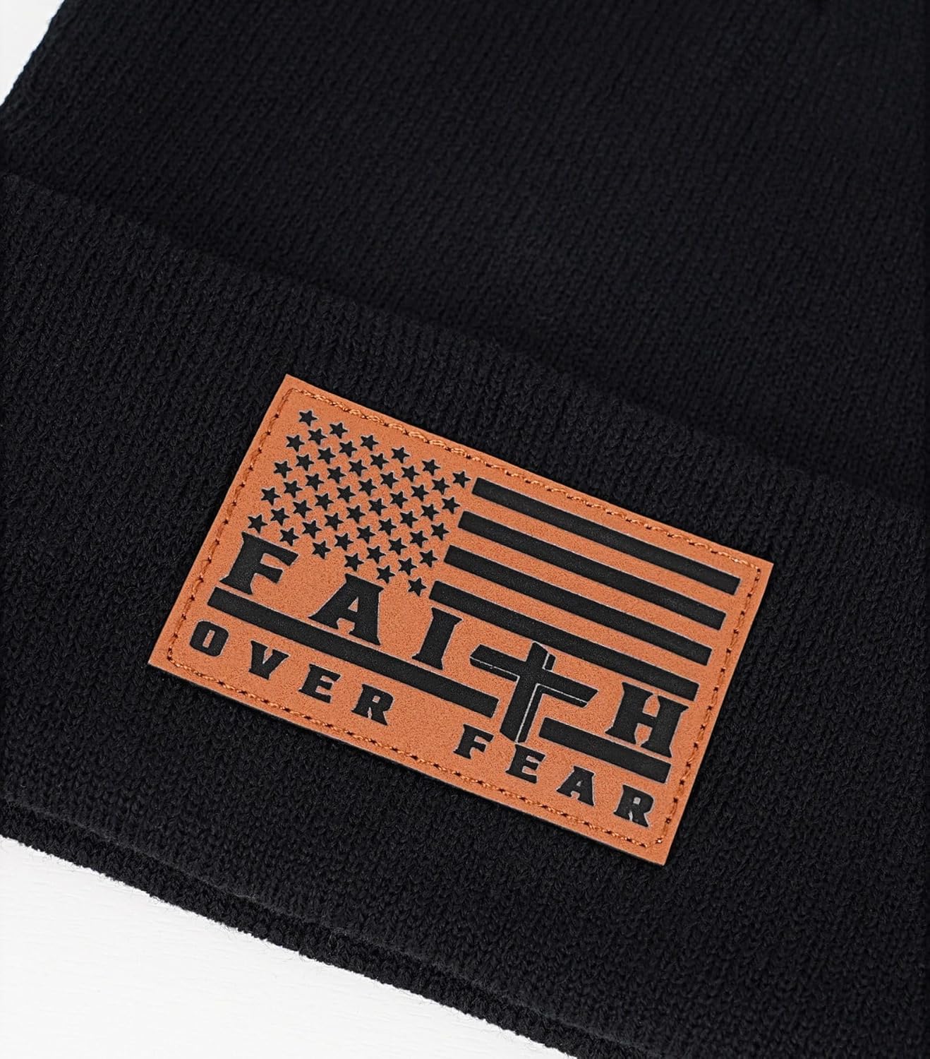 Christian Cross Beanie Hats for Men Women, Faith Winter Cuffed Hats, Religious Gifts for Thanksgiving Christmas New Years - Image 3