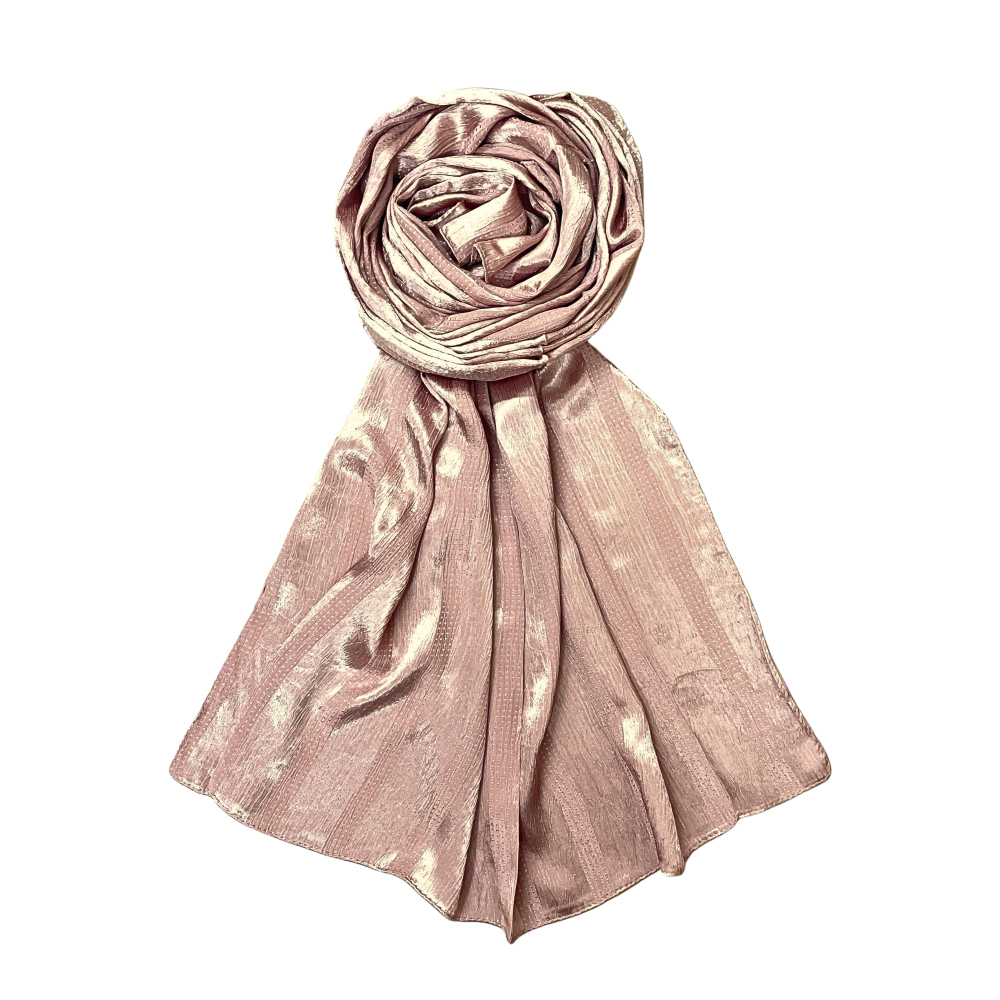 Satin Silk Scarf for Women Stylish, Self Woven Stole-image-43