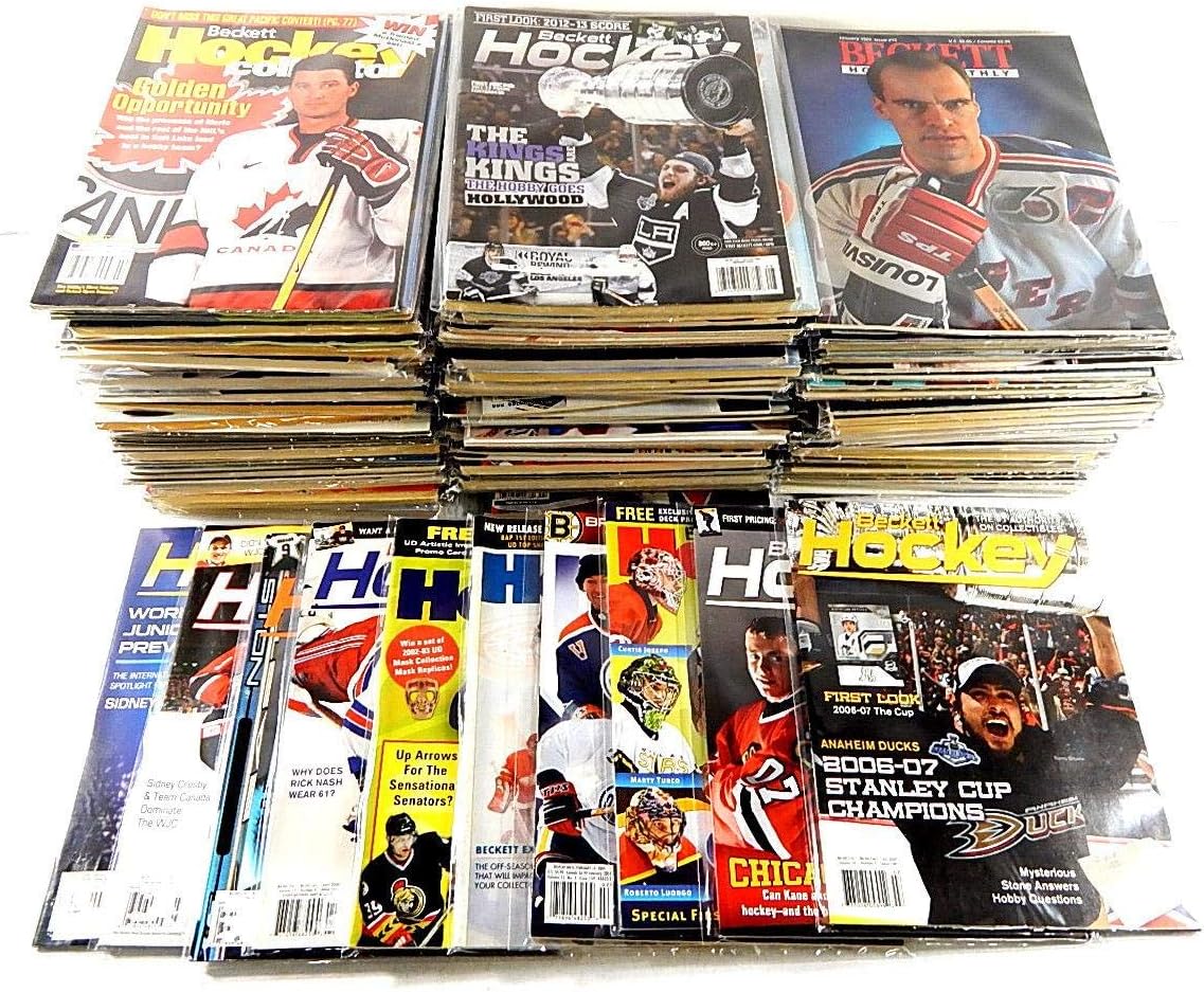 Lot of (125) 1990's to 2000's Beckett Hockey Card Plus Collector Price Guides Original NHL Art