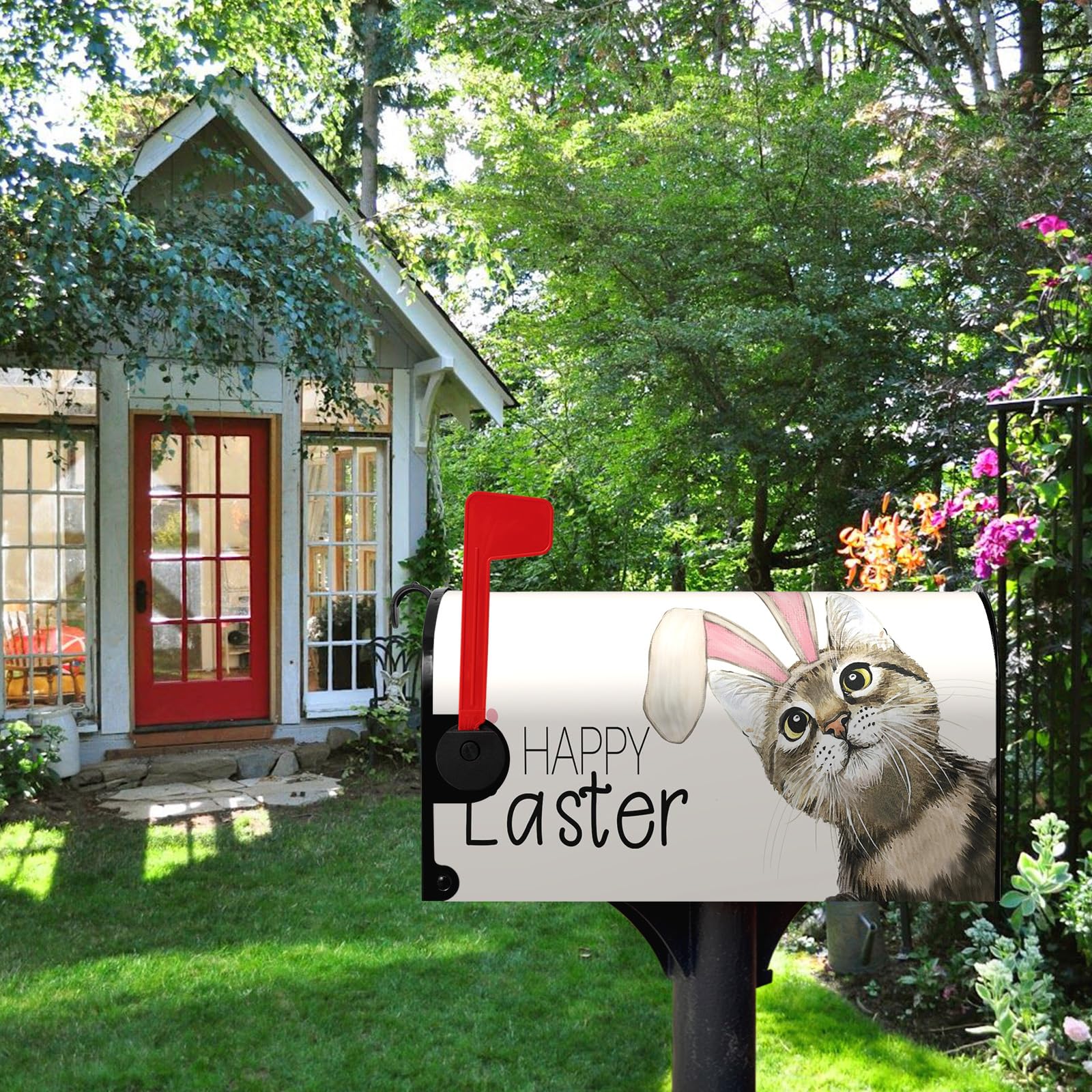 Dacawin Easter Mailbox Cover – Gnome & Eggs Design, Magnetic, 21x18", Waterproof Outdoor