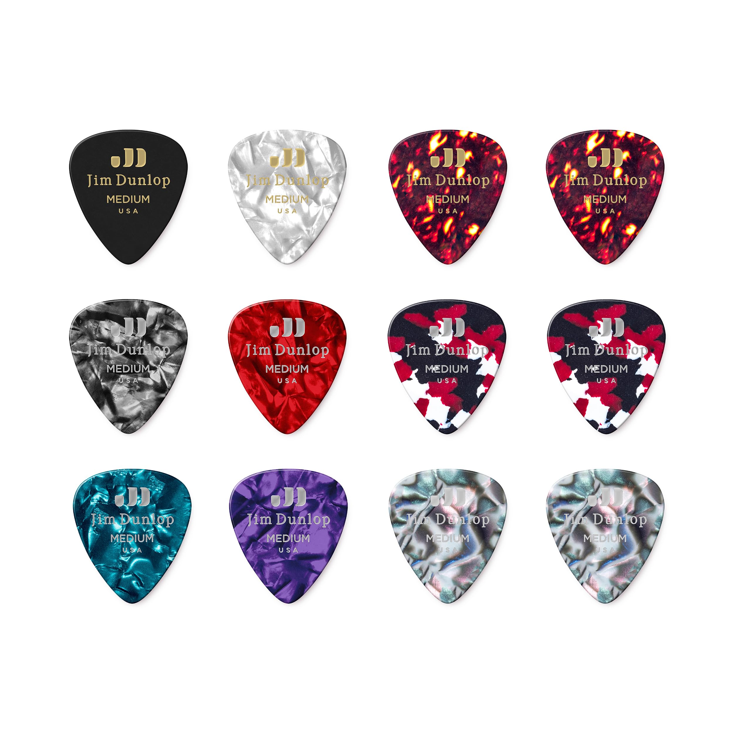Amazon.com: Jim Dunlop Celluloid Pick Medium Variety Pack - 12