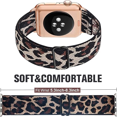 Miniatura 4 de Dsytom Paquete de 3 correas elásticas compatibles con Apple Watch de 1.496, 1.575, 1.654, 1.654 y 1.732 pulgadas, correas de nailon elásticas