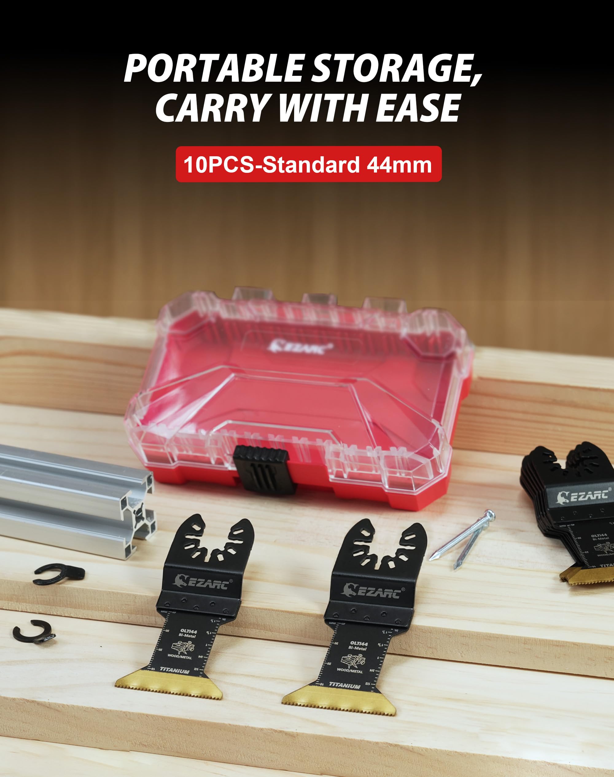 Lames de scie oscillante en titane EZARC, lames multitool oscillantes pour la découpe de métal, de clous en bois, de vis, de plastique, 10 pièces.