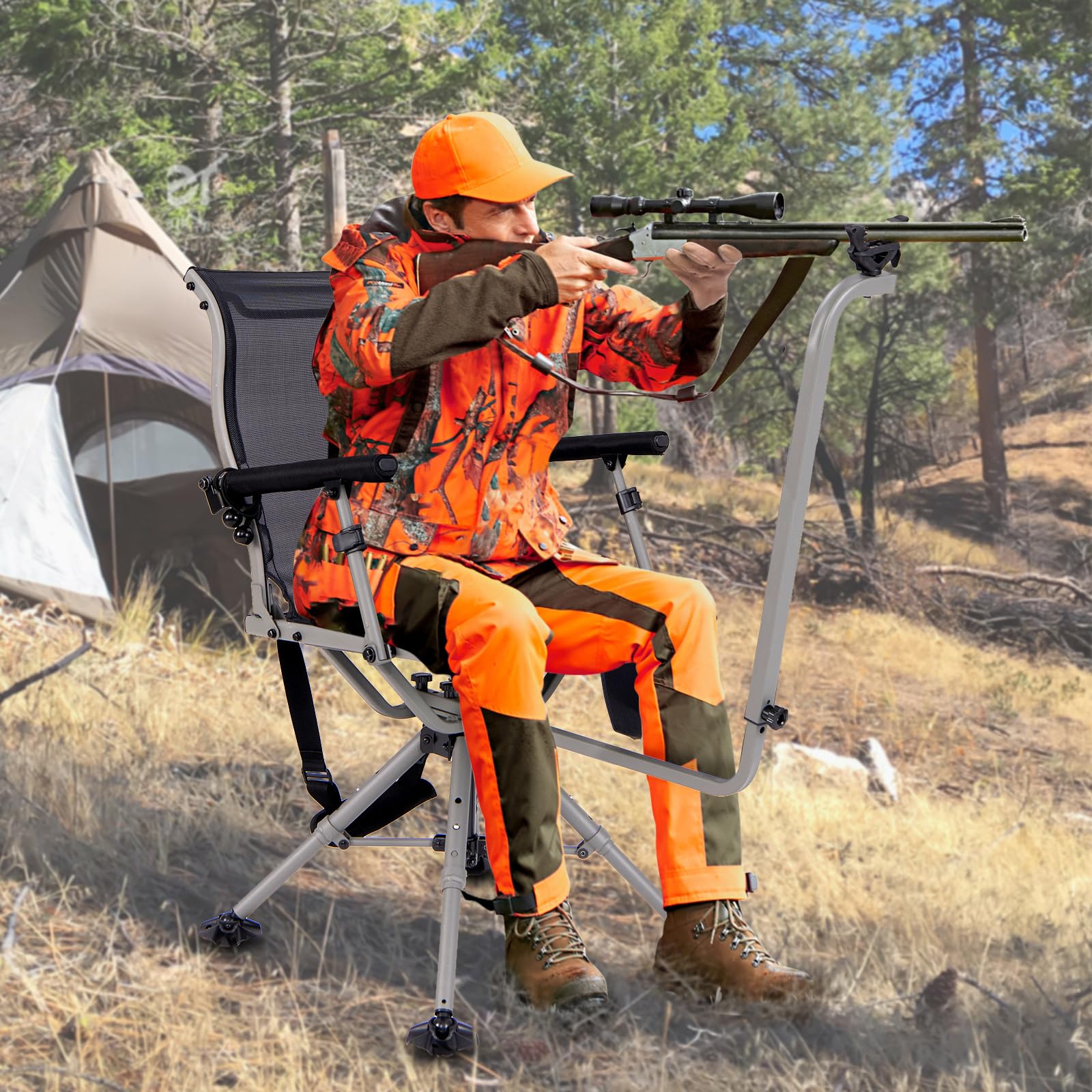 Millennium Ground Blind Chair, Adjustable 4 Leg, 360 Swivel, G400-00