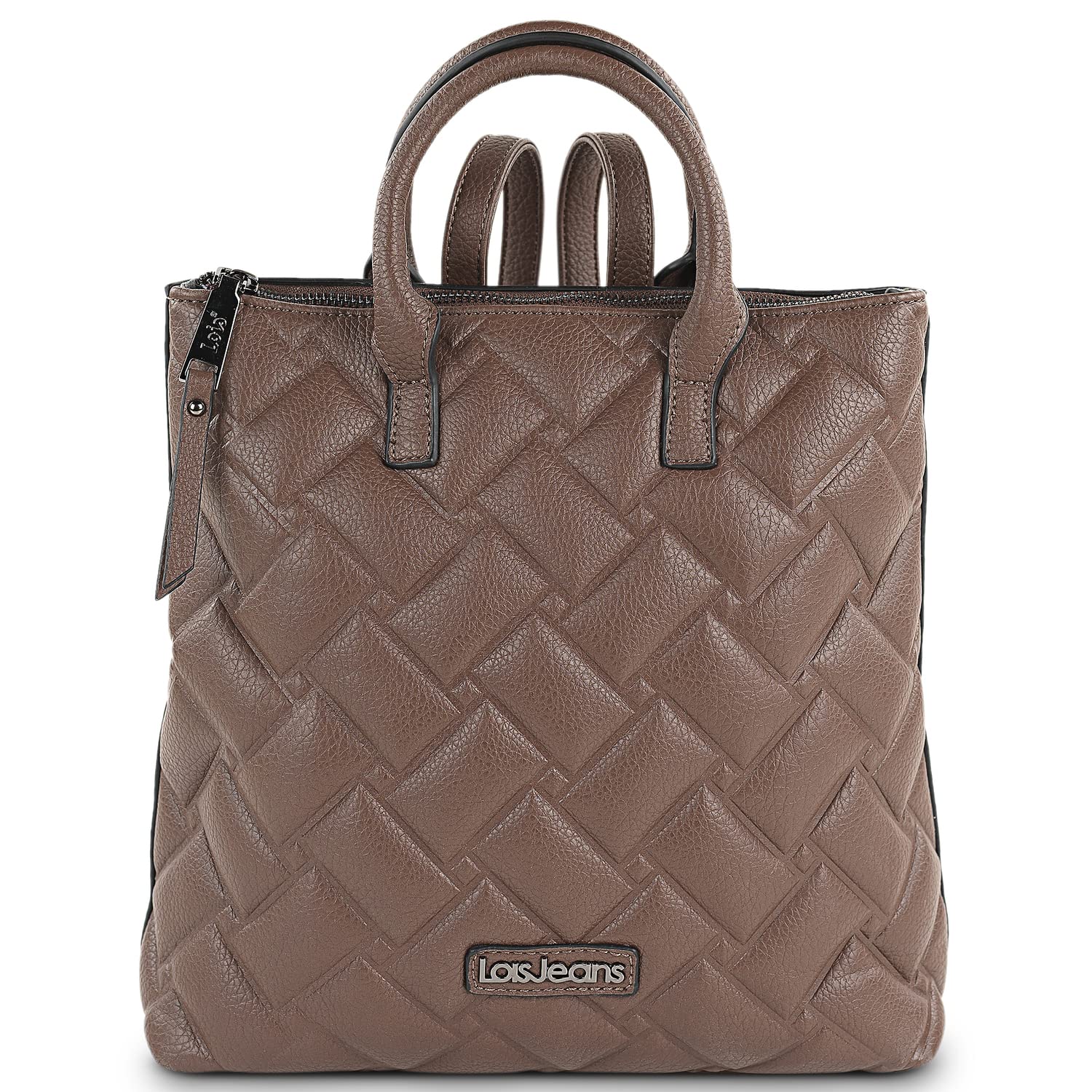 Lois - Bolso Mochila Mujer Elegante Tipo Casual Moderna Para Vestir Mochilas Mujer Estilo Urbano Mochila Negra Mujer Pequeña Ideal Para Uso Diario, Marrón oscuro