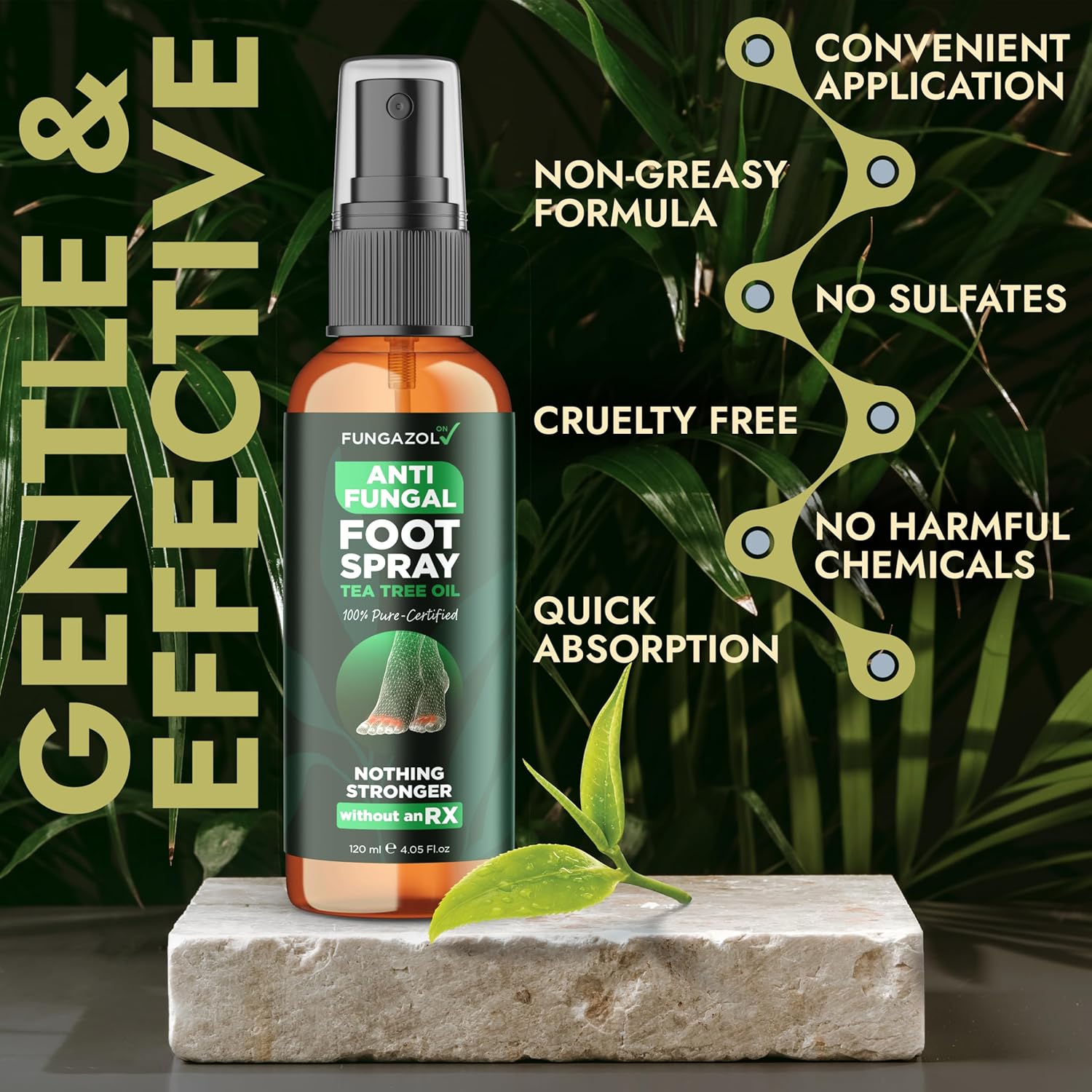 Terramed Just Think Comfort Foot Spray with Tea Tree Oil | Antifungal Treatment for Jock Itch, Nail Fungus & Ringworm | Fast Absorbing & Deep Penetrating Relief | Soothes Itching & Burning | 120ml - Image 3