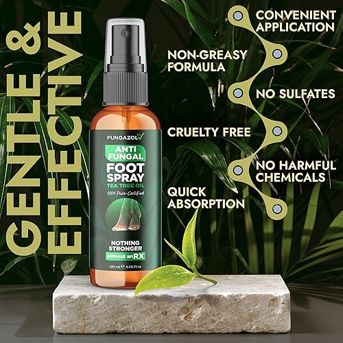 Miniatura 3 de Terramed Just Think Comfort Spray para pies con aceite de árbol de té Tratamiento antifúngico para tiña inguinal, hongos en las uñas y tiña