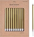 PHD CAKE Gold Long Thin Metallic Birthday Candles, Cake Candles, Birthday Parties, Wedding Decorations, Party Candles, Cake Decorations