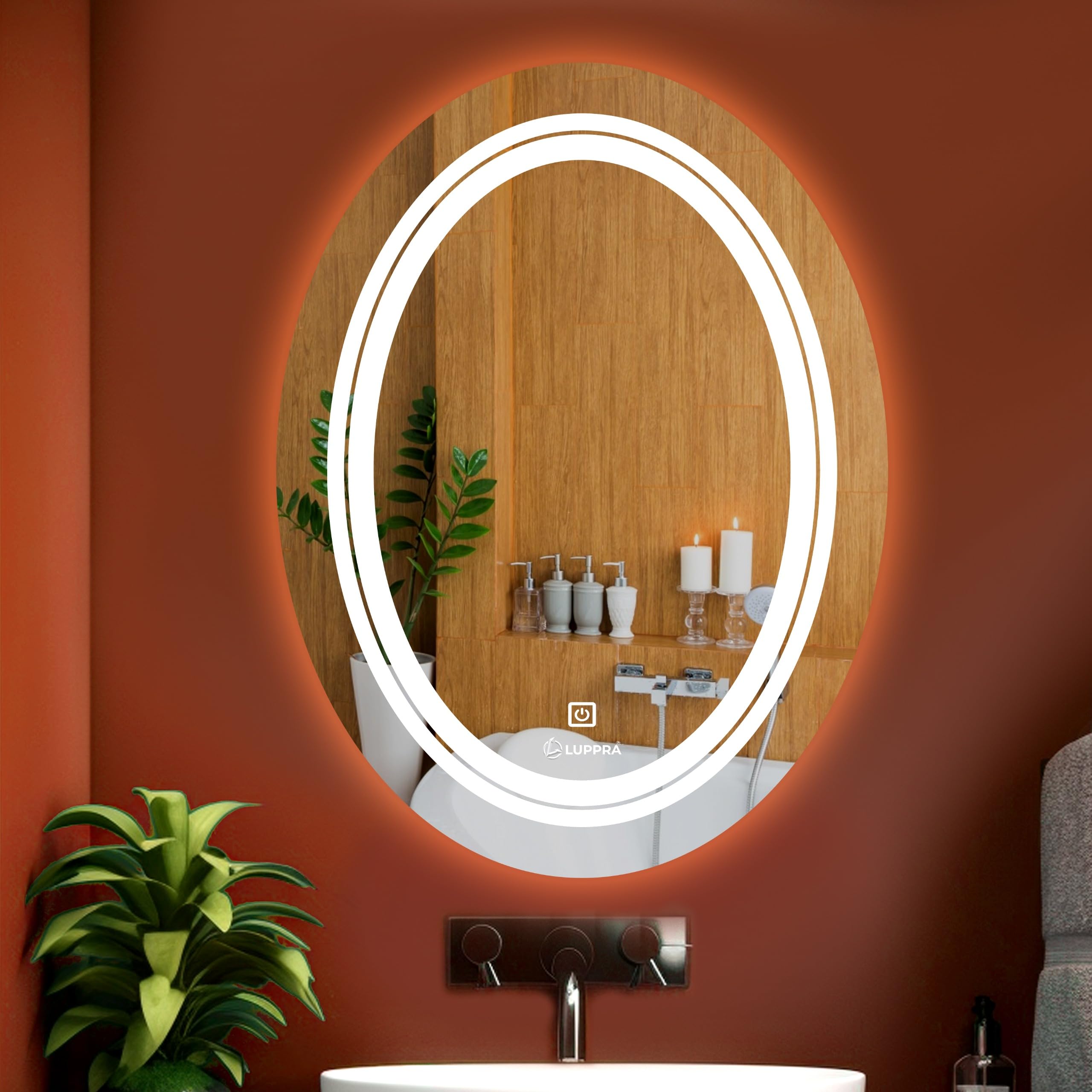 LUPPRA Oval Wall Mounting Mirror with Light |Bathroom Mirror,Venity Mirror,Smart Mirror Size 18X24| LED Mirror 3 Tone (Cool White, Natural White, Warm White) (B0C5WXKY9H) Amazon Price History, Amazon Price Tracker