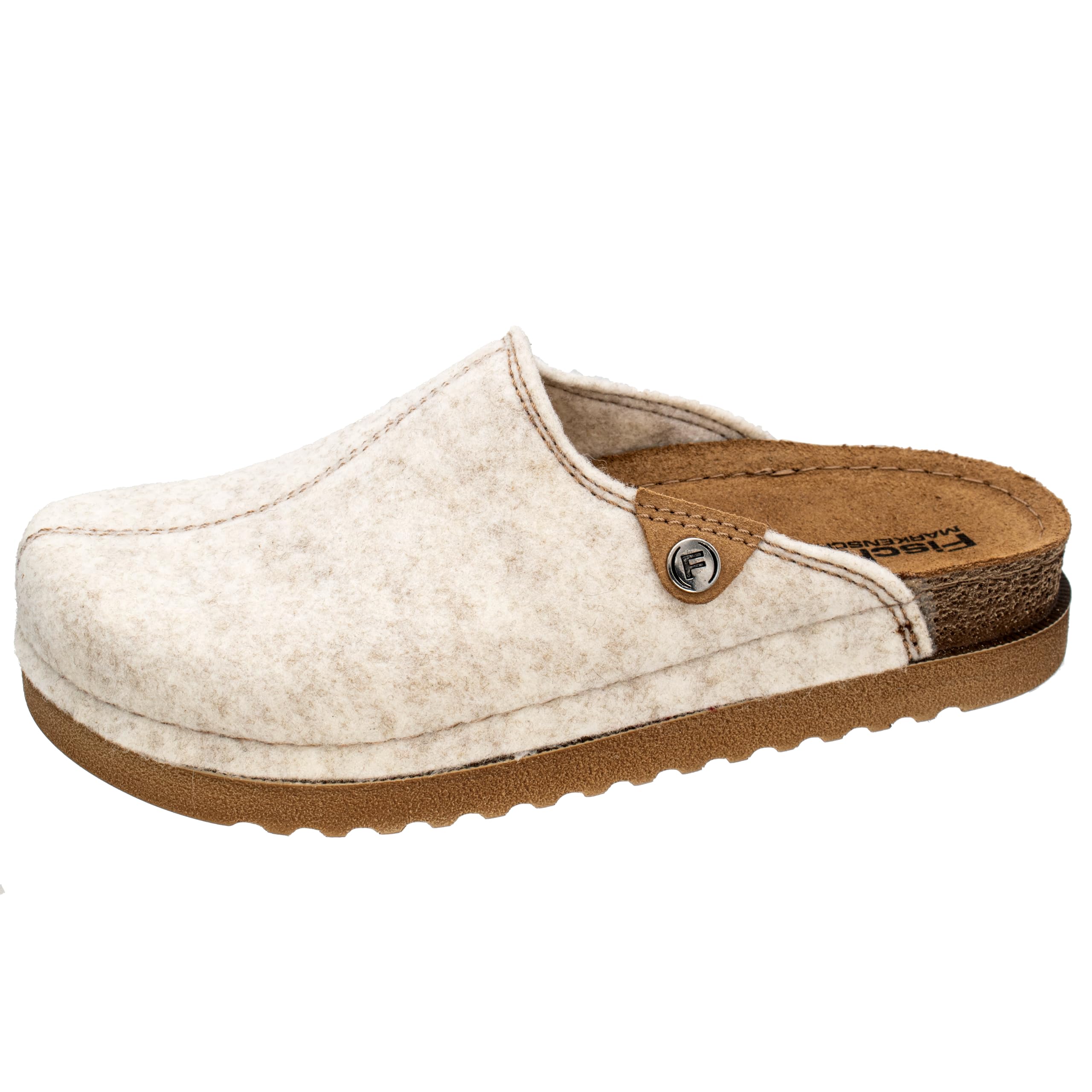 Fischer Damen Hausschuh PET Filz recycelt Schnalle Leopardenmuster Jutta 656406