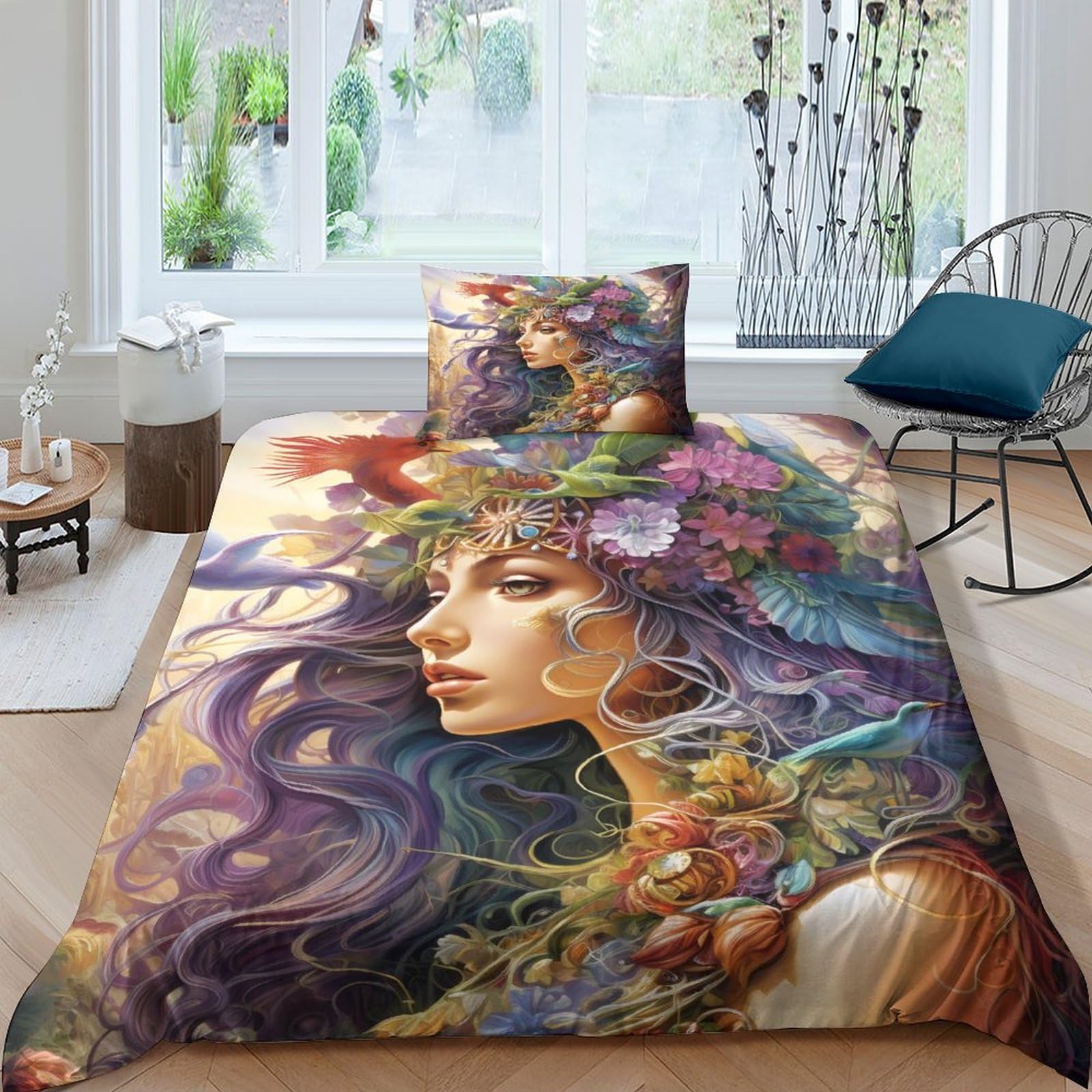 Housse de couette 135x200 papillon 3D avec sa taie d'oreiller