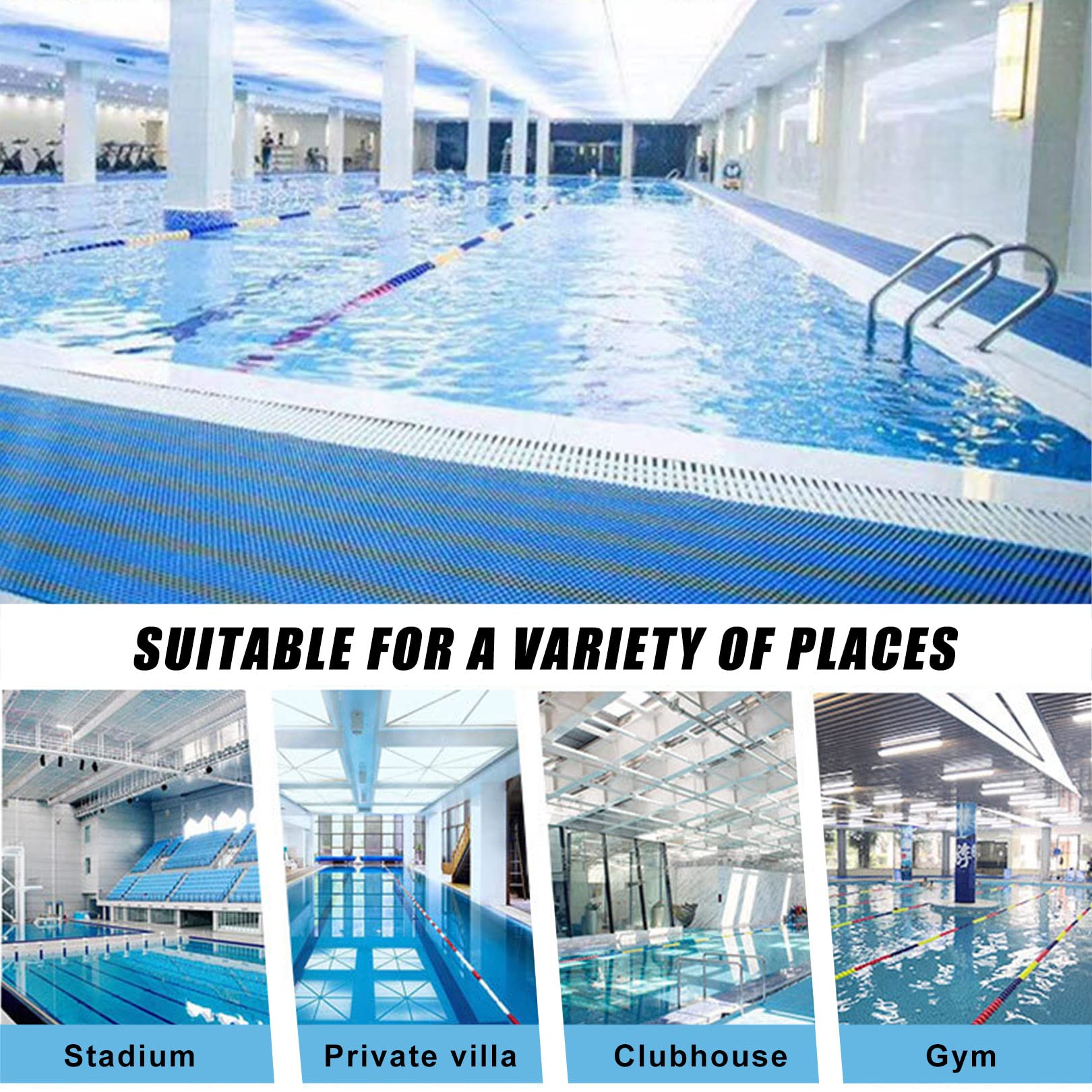 Pasamanos para Piscinas con Kit de instalación - Productos de Seguridad para Piscinas Antideslizantes de fácil Montaje Altura del pasamanos 22.4''
