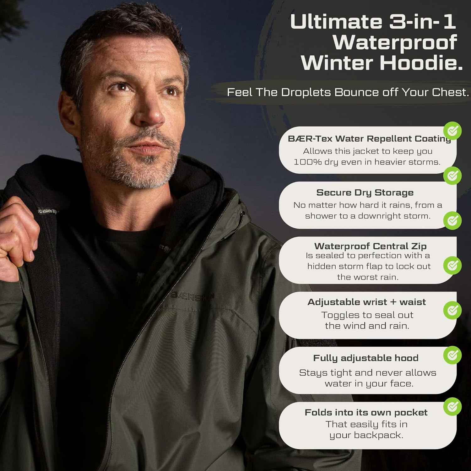 BÆRSkin Heavy-Storm Waterproof Rain Jacket 2.0 - Image 4