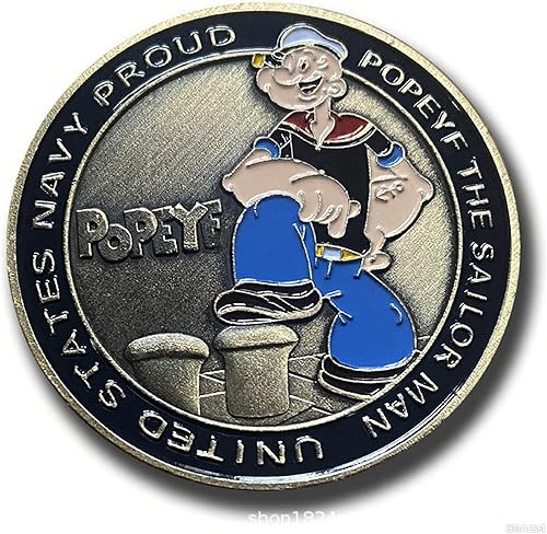 Moneda de desafío marinero Popeye de la marina  Conmemorativa militar del 250 aniversario del USMC  Regalo de cumpleaños del Cuerpo de Marines