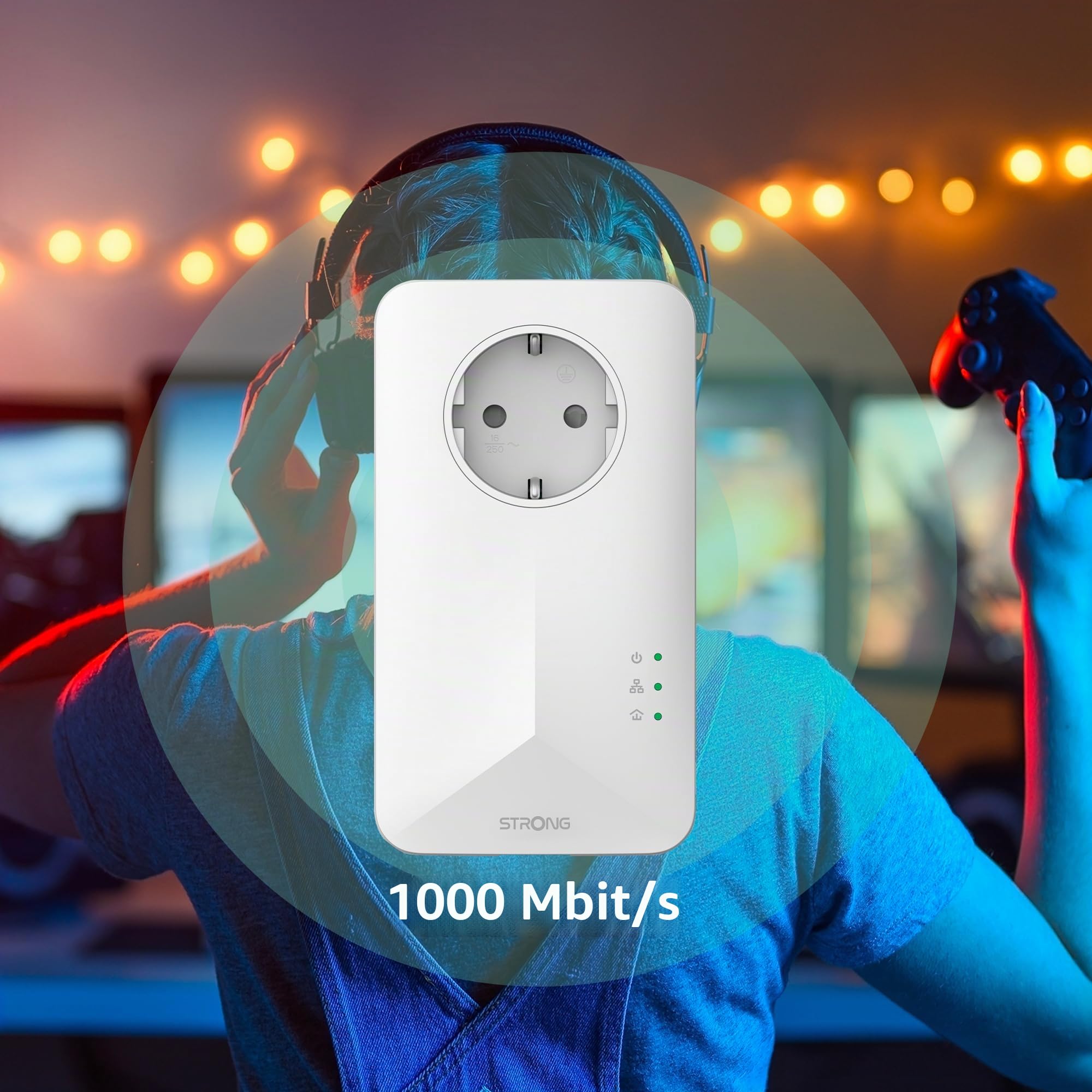 Strong CPL 1000 Mbps | Lot de 2 | Prise filtrée | Port Gigabit Ethernet | Compatible avec Box Internet | Idéal pour Multi TV | HD Streaming | Prêt à l'emploi | Garantie 4 Ans