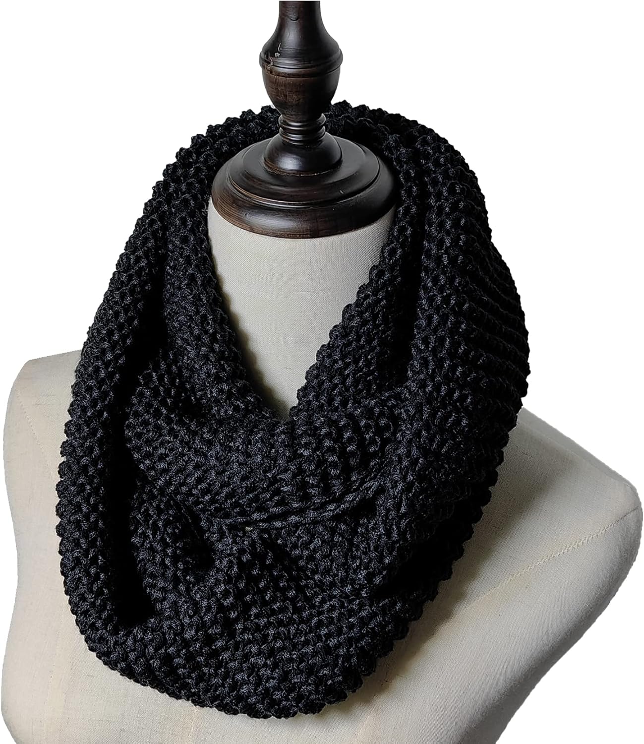 Warm Scarf for Winter Women & Men, Knit Wool Loop Infinity Scarves Thick & Chunky Neck Warmer For Cold Weather U-SY-WS7 - Image 5