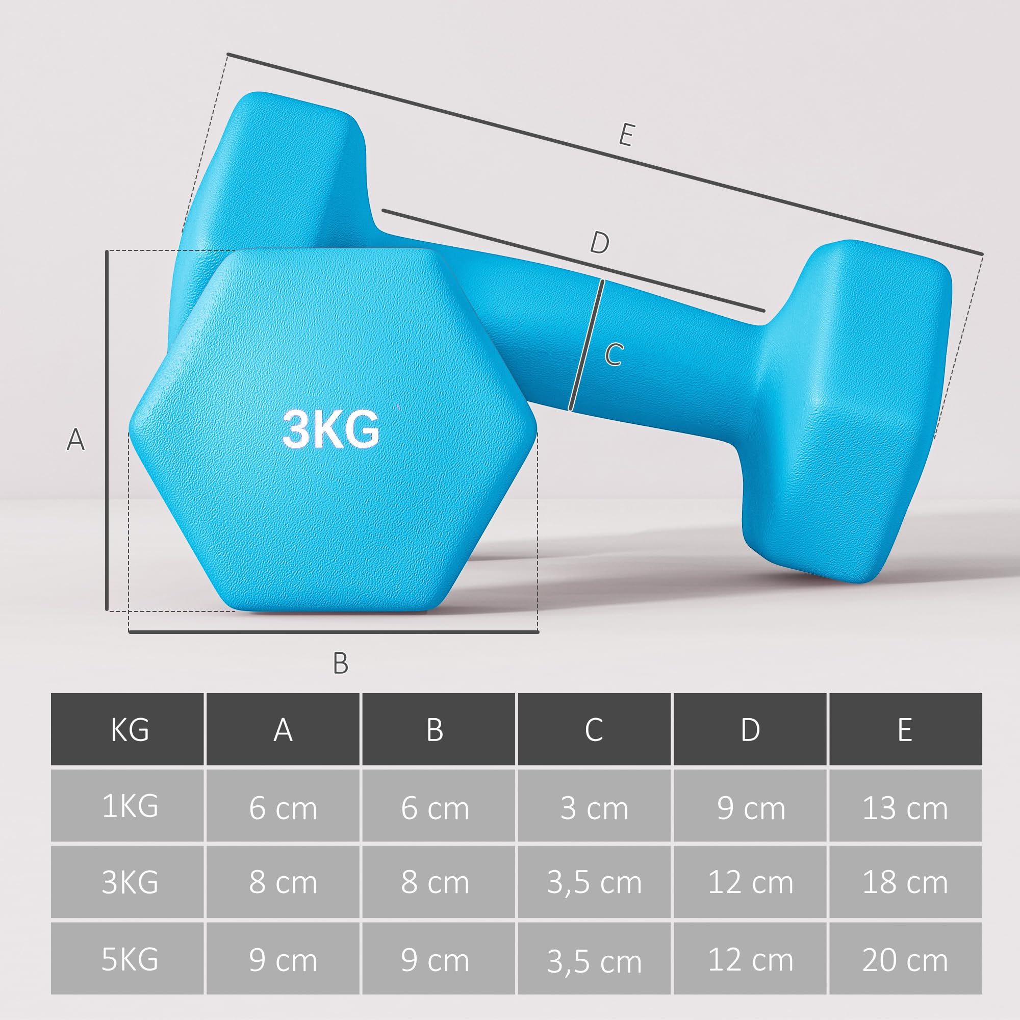 SPORTNOW Lot d'haltères hexagonaux, haltères musculation, avec support convertible d'haltères, pour entraînement à domicile, kettlebell, exercice d'haltérophilie