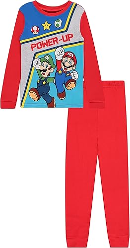 Miniatura 3 de Nintendo Conjunto de pijama de Mario para niños, 4 piezas, pijama de manga corta de Super Mario, conjunto de pijama de manga corta, pantalones