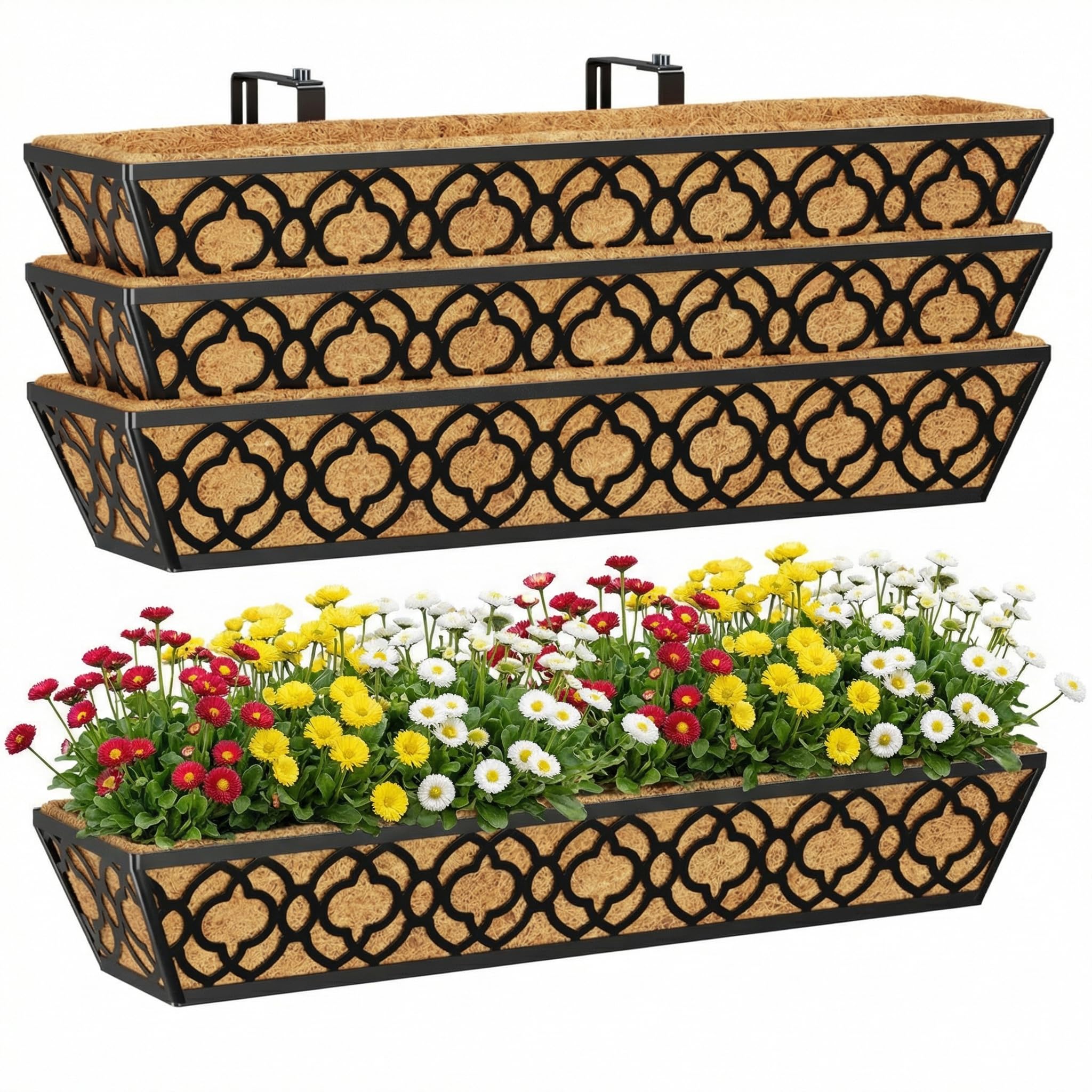 Y&M 30 4-Pack Railing Planter