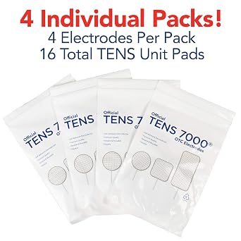 TENS 7000 Official TENS Unit Pads, 2x4, 16 Pack - Premium Quality OTC TENS Unit Replacement Pads - Compatible with Most TENS Machines, Replacement Electrodes Value Pack