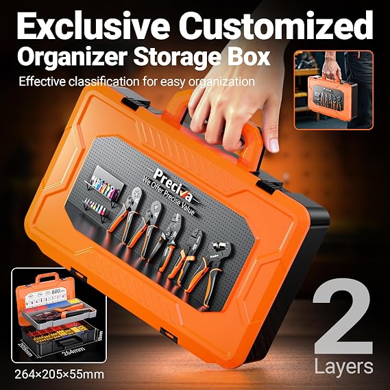 Preciva 600-Piece Professional Wire Crimping Tool Set